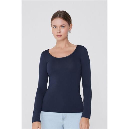Tezenis maglia scollo madonna maniche lunghe in viscosa donna blu