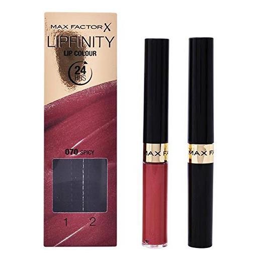 Max Factor lipfinity lip colour, rossetto lunga durata e gloss idratante con applicazione bifase, nuance 335 just in love, 2.3 ml e 1.9 g