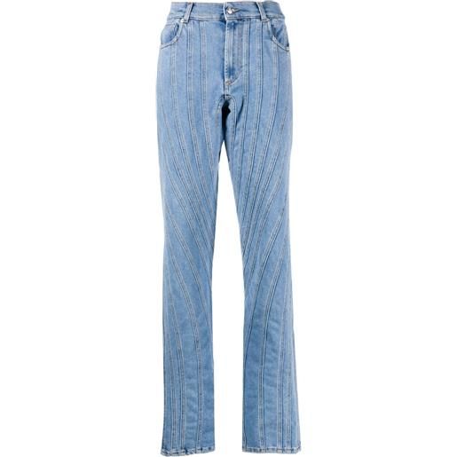 Mugler jeans svasati a vita alta - blu