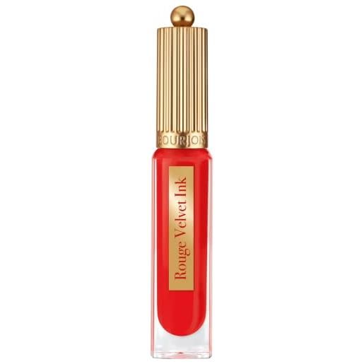 Bourjois rouge velvet ink, rossetto opaco liquido a lunga durata, 08 coquelic'hot, 3.5ml