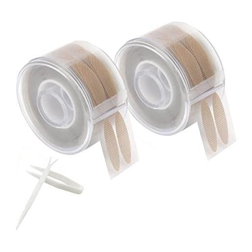 Sovtay 600/1200pc palp lifting magic eyelid lifter, palp lifting double eyelid tape, natural self-adhesive invisible double eyelid stickers with fork rods and tweezers (2 set l)