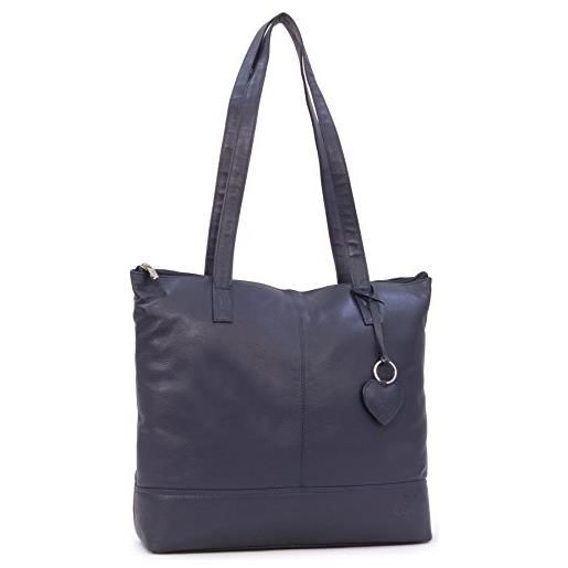 Gigi - vera pelle - borsa tote/borsoni/borse a spalla da donna/borsa a mano/con ciondolo a forma di cuore - 9101a - nero