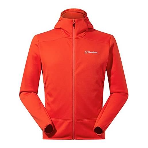 Berghaus heuberg polartec thermal pro giacca in pile con cappuccio da uomo, poinciana, xs