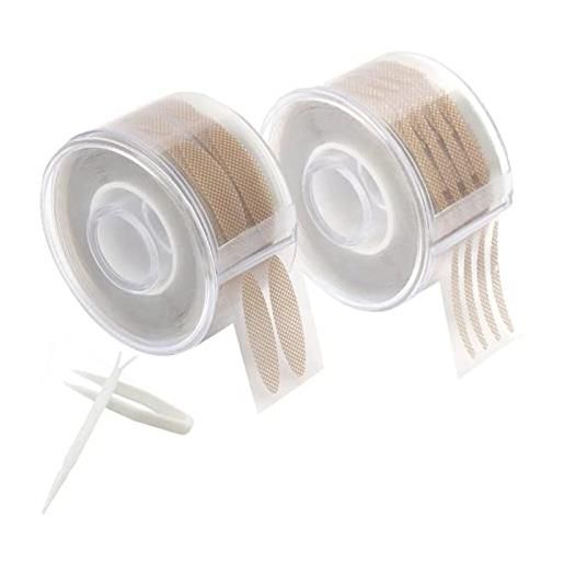 Sovtay 600/1200pc palp lifting magic eyelid lifter, palp lifting double eyelid tape, natural self-adhesive invisible double eyelid stickers with fork rods and tweezers (s+l)