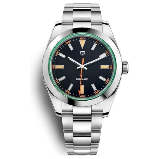LACZ DENTON pagani design pd1733 uomo orologi automatici 40mm meccanici da polso vetro zaffiro verde ar rivestito orologi nh35a impermeabile orologi (nero)