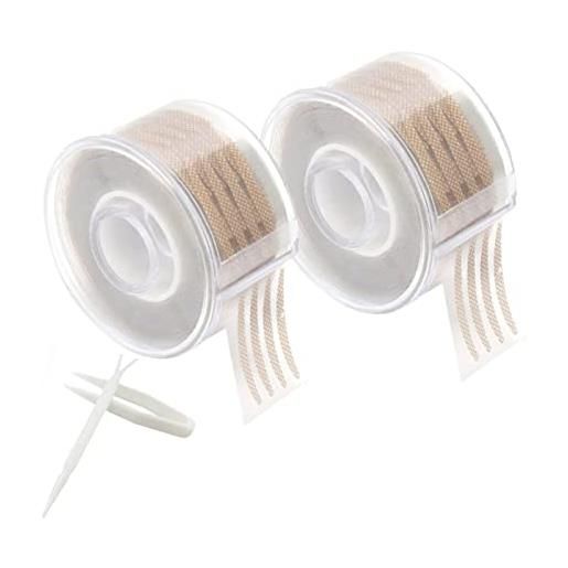 Sovtay 600/1200pc palp lifting magic eyelid lifter, palp lifting double eyelid tape, natural self-adhesive invisible double eyelid stickers with fork rods and tweezers (2 set s)