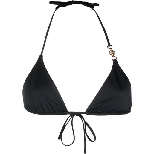 Versace top bikini con logo - nero