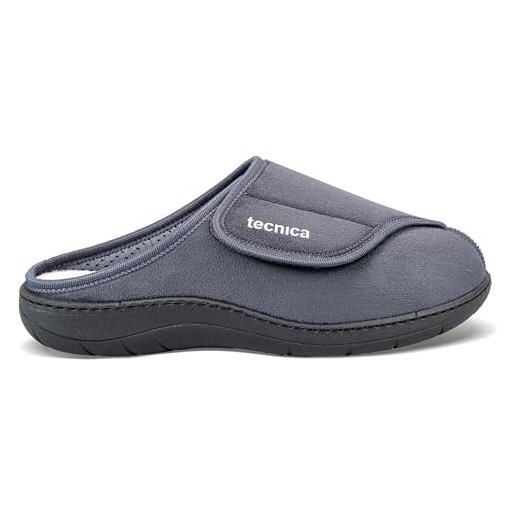 EXTRO STYLE - pantofole ortopediche tecnica 6, per piedi gonfi e bendati, dolori al tallone, ciabatte ortopediche donna e uomo con suola antiscivolo e urto-assorbente, microfibra, grigio, tg 39