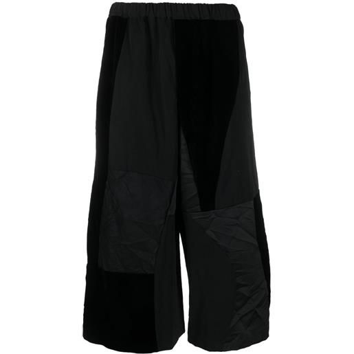 Black Comme Des Garçons pantaloni crop elasticizzati - nero