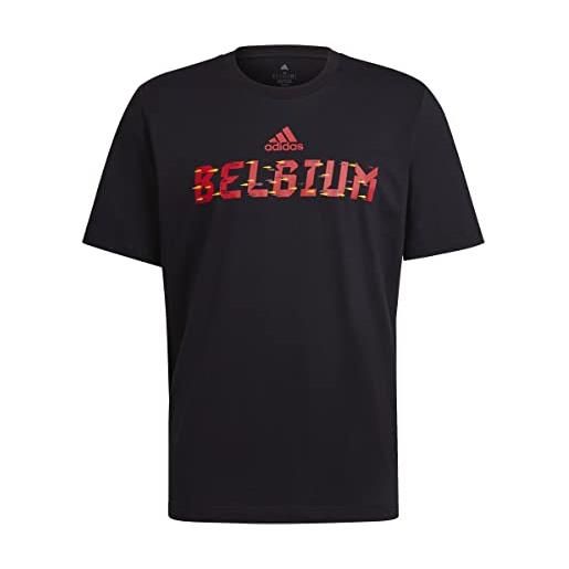 adidas belgium t-shirt maglietta, nero, m uomo