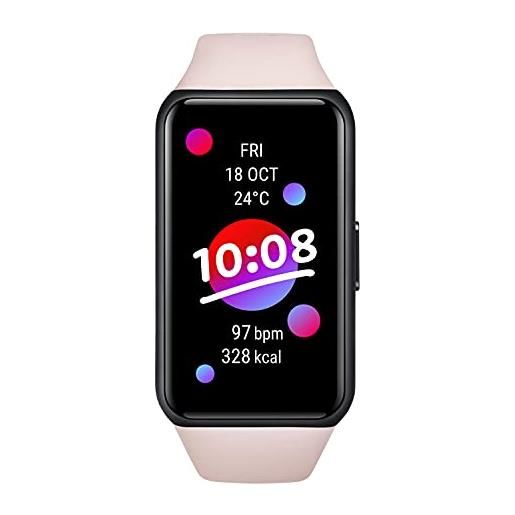HONOR band 6 smartwatch 1.47 touch screen orologio multifunzionale fitness tracker con contapassi cardiofrequenzimetro 5atm impermeabile smart band per uomo donna android ios, rosa - versione globale