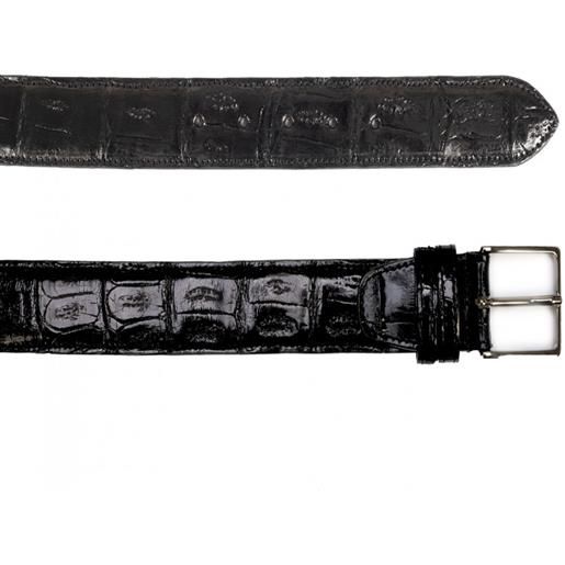 Leather Trend charlie - cintura nera in vera pelle di coccodrillo