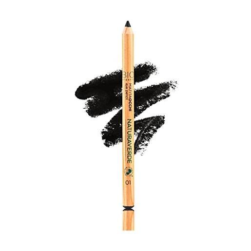 Naturaverde | bio make up - matita nera occhi, in materiale biologico, colorate, trucco donna, cosmetics, n°01