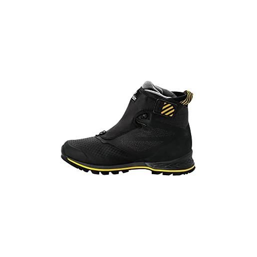 Jack Wolfskin 1995 series texapore mid m, scarpe da passeggio, uomo, black burly yellow xt, 45 eu