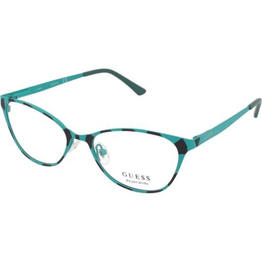Guess gu3010 089 | occhiali da vista graduati | prova online | metallo | cat eye | havana, turchese | adrialenti
