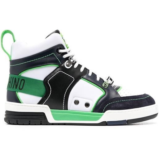 Moschino sneakers alte con stampa - bianco