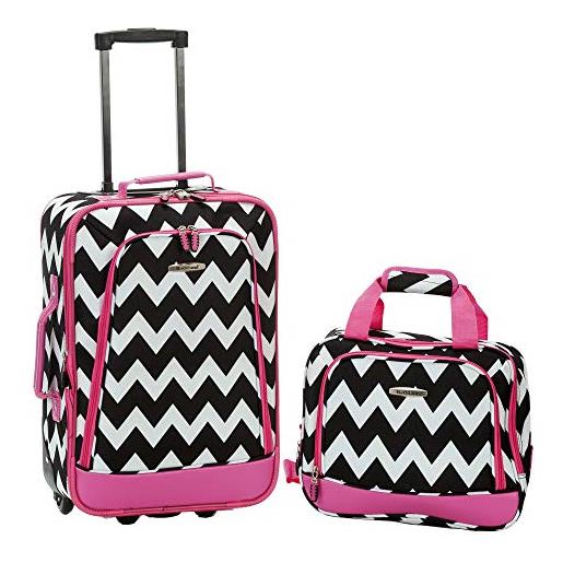 Rockland, set di valigie adulti, pink chevron (rosa) - f102-pinkchevron