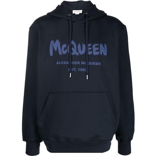 Alexander McQueen felpa con cappuccio - blu