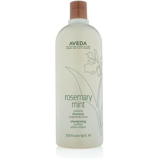 Aveda rosemary mint purifying shampoo 1000ml - shampoo purificante menta e rosmarino capelli sottili