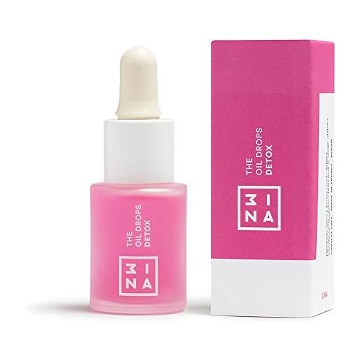 3ina makeup - vegan - cruelty free - the oil drops detox 605 - rosa - idratante e disintossicante - idratante - estratto d'uva - olio di mandorle dolci e argan - pelli a contatto con l'inquinamento
