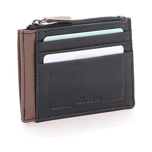 Abbacino porta carte di credito da donna pelle bicolore, blu, talla única, moderno