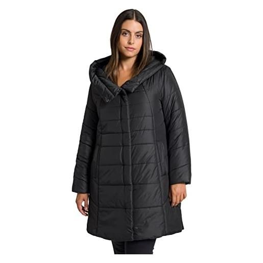 ULLA POPKEN giacca trapuntata morbida, impermeabile, nero, 52-54 plus donna