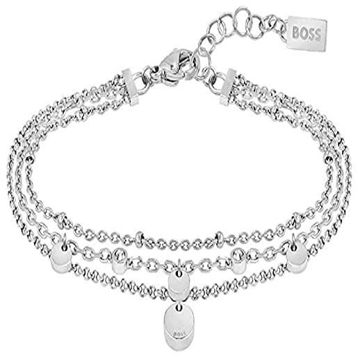 Boss jewelry braccialetto a catena da donna collezione iris di acciaio inossidabile - 1580331