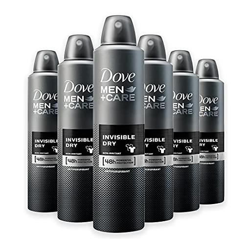 Dove men+care dmc deodorante spray uomo invisible dry, 6 pezzi da 250 ml