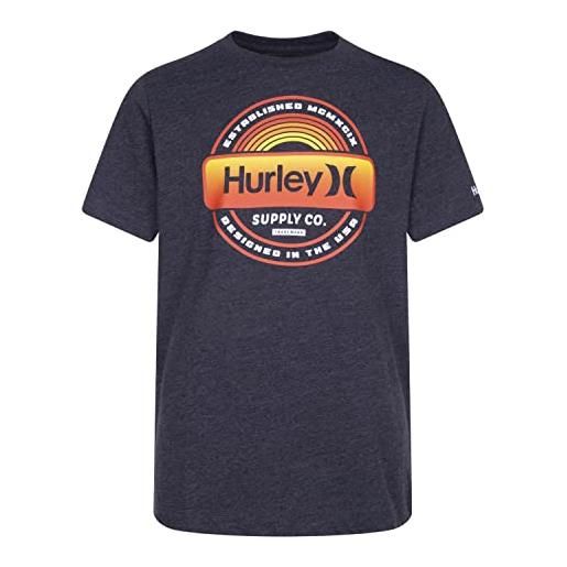 Hurley hrlb label tee t-shirt, nero erica, 13 años bambini e ragazzi