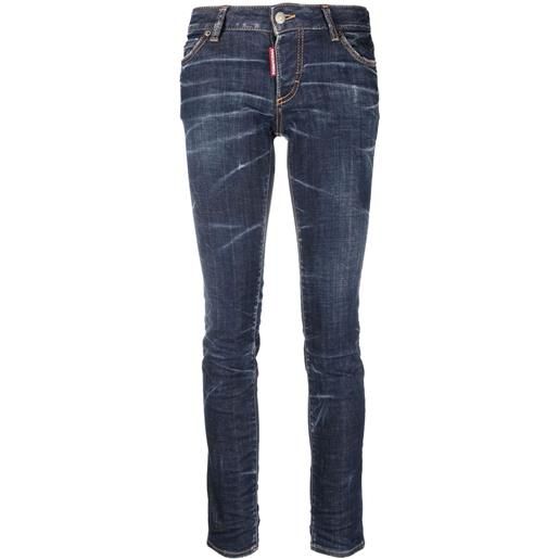 Dsquared2 jeans skinny con effetto vissuto - blu
