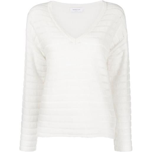 Fabiana Filippi maglione con scollo a v - bianco