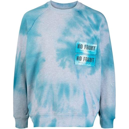 Stain Shade felpa con fantasia tie dye x hiroshi fujiwara - blu