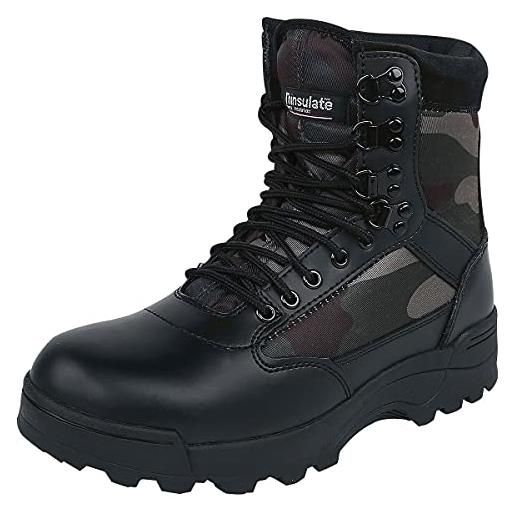 Brandit 9 eyelet tactical boots, military and boot uomo, nero, 50 eu