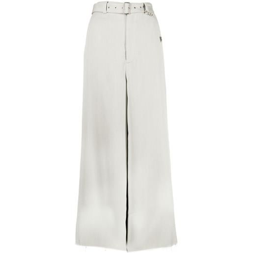 Maison Mihara Yasuhiro pantaloni a gamba ampia con cintura - grigio