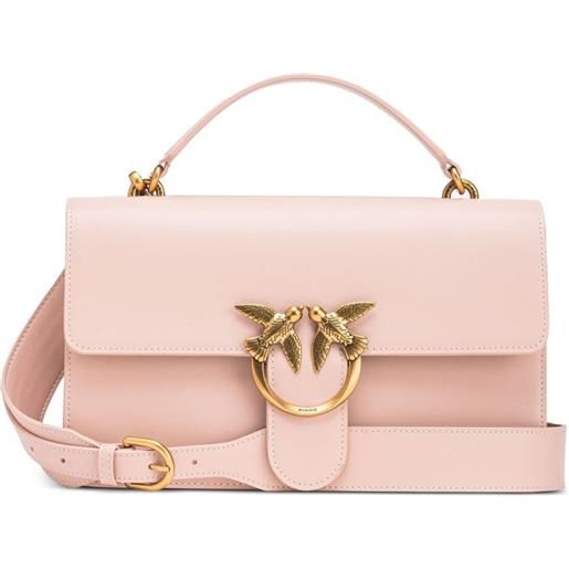 PINKO borsa a tracolla love one classic in pelle - rosa