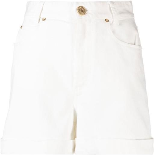Balmain shorts a vita alta - bianco