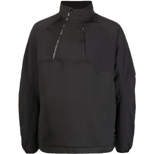 Maharishi giacca leggera con mezza zip - nero