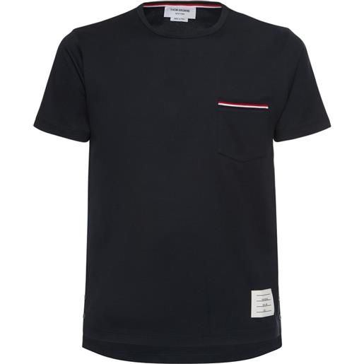 THOM BROWNE t-shirt in cotone con tasca