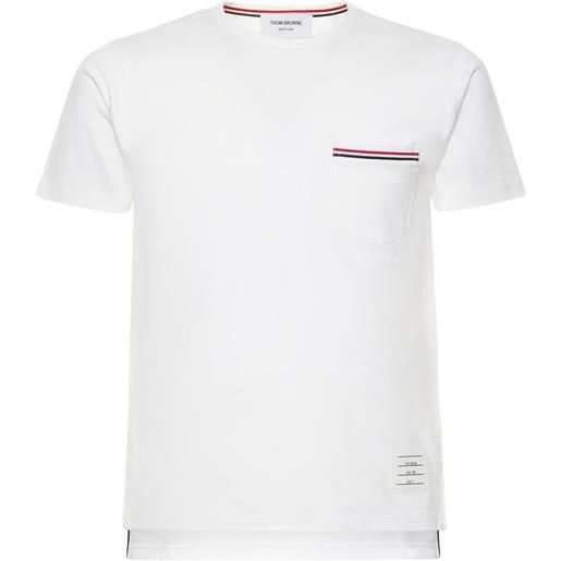 THOM BROWNE t-shirt in cotone con tasca