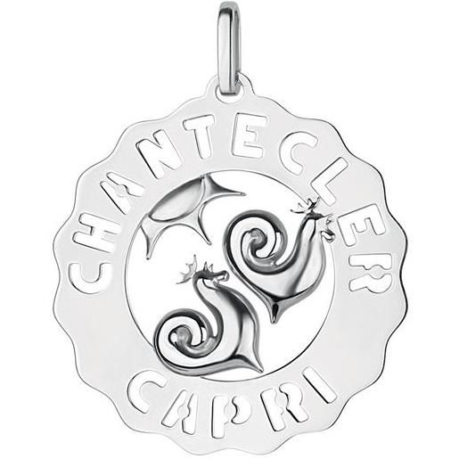Chantecler / logo / ciondolo grande galli e sole / argento