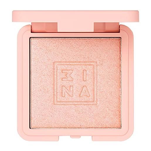 3ina makeup - the highlighter 200 - polvere illuminante viso - effetto brillante - texture delicata effetto seta - copertura modulabile - vegan - cruelty free