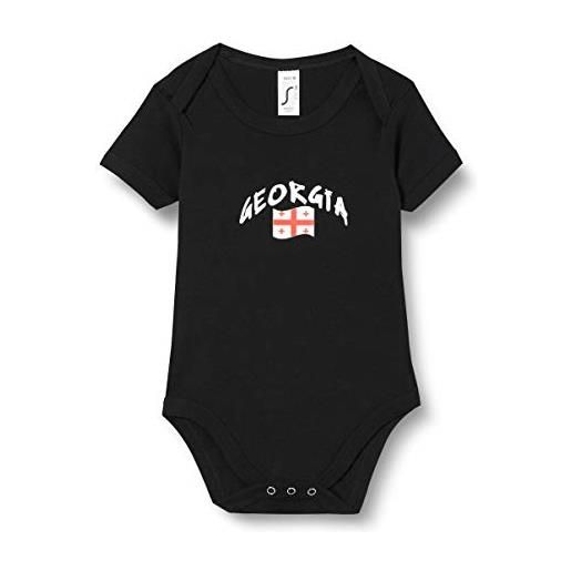 Supportershop - body per neonato, motivo: georgia, bambini, 5060672802628, nero, fr: l (taille fabricant: 12-18 mois)