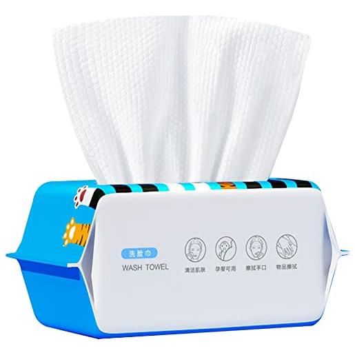 ChenTaid asciugamano viso usa e getta, in morbido cotone 100% , salviette asciutte detergenti struccanti (100 pezzi)