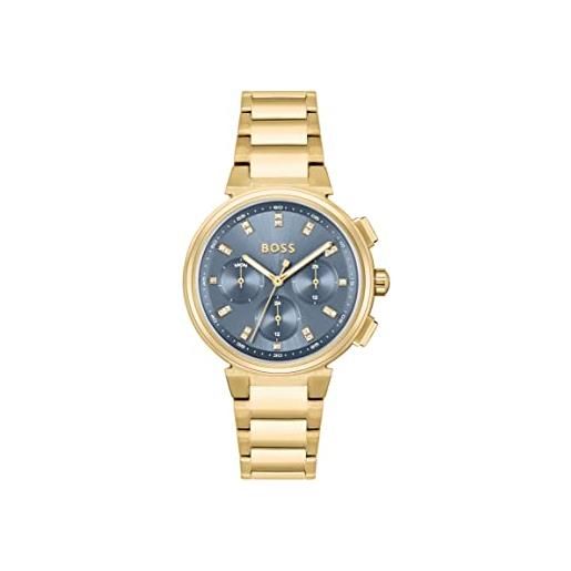 Boss orologio analogico multifunzione al quarzo da donna con cinturino in acciaio inossidabile dorato - 1502677