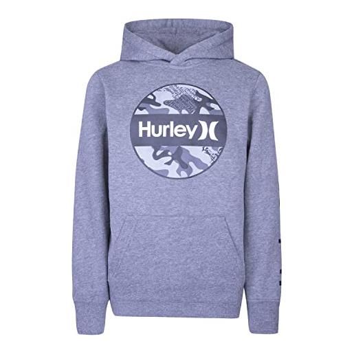 Hurley o&o camo po hoodie felpa con cappuccio, cristallo mélange, 13 años bambino