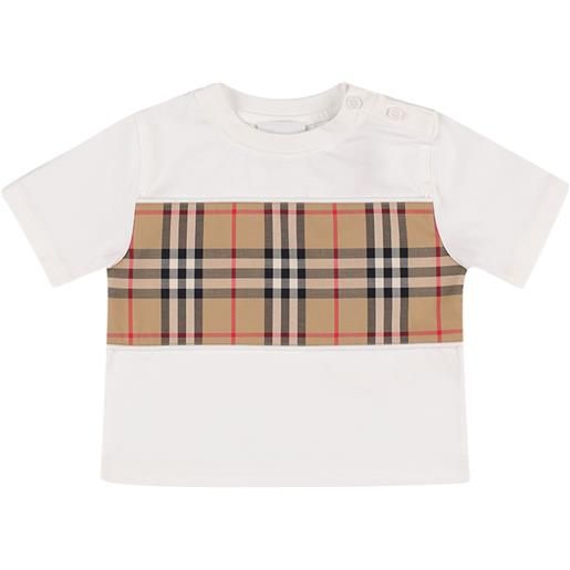 BURBERRY t-shirt in jersey di cotone con inserto check