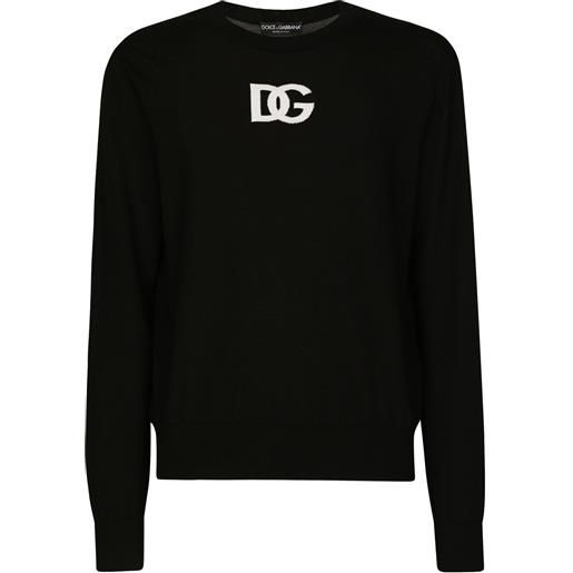 Dolce & Gabbana maglione con logo dg - nero