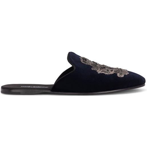 Dolce & Gabbana slippers con ricamo - nero