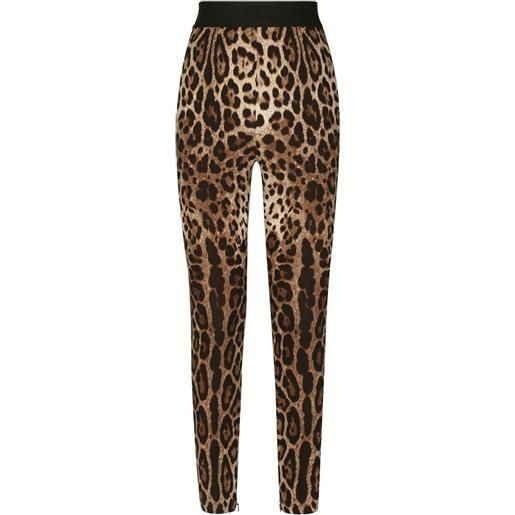 Dolce & Gabbana leggings con stampa - marrone