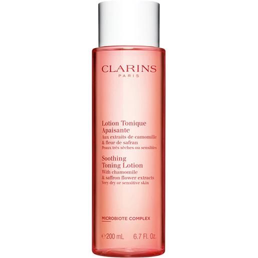 Clarins lotion tonique apaisante 200 ml tonico lenitivo riequilibrante per il viso flacone pelle sensibile